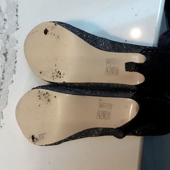 Moda Spana Heels Vero Cuoio Sparkly 4.5" Heel Black Silver S 8 - Picture 8 of 13